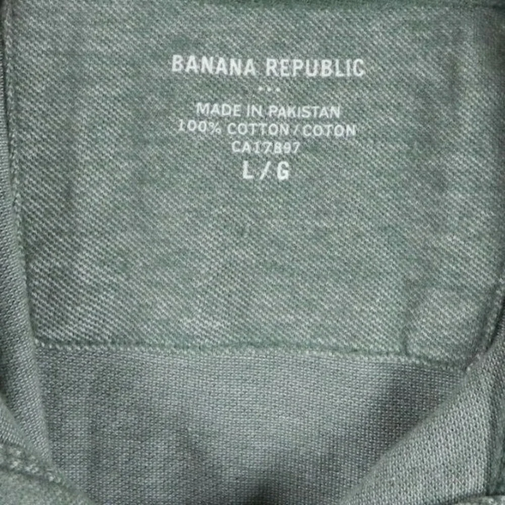 Banana Republic Polo Shirt Mens Large Golf Casual Knit Cotton Green Short Sleeve